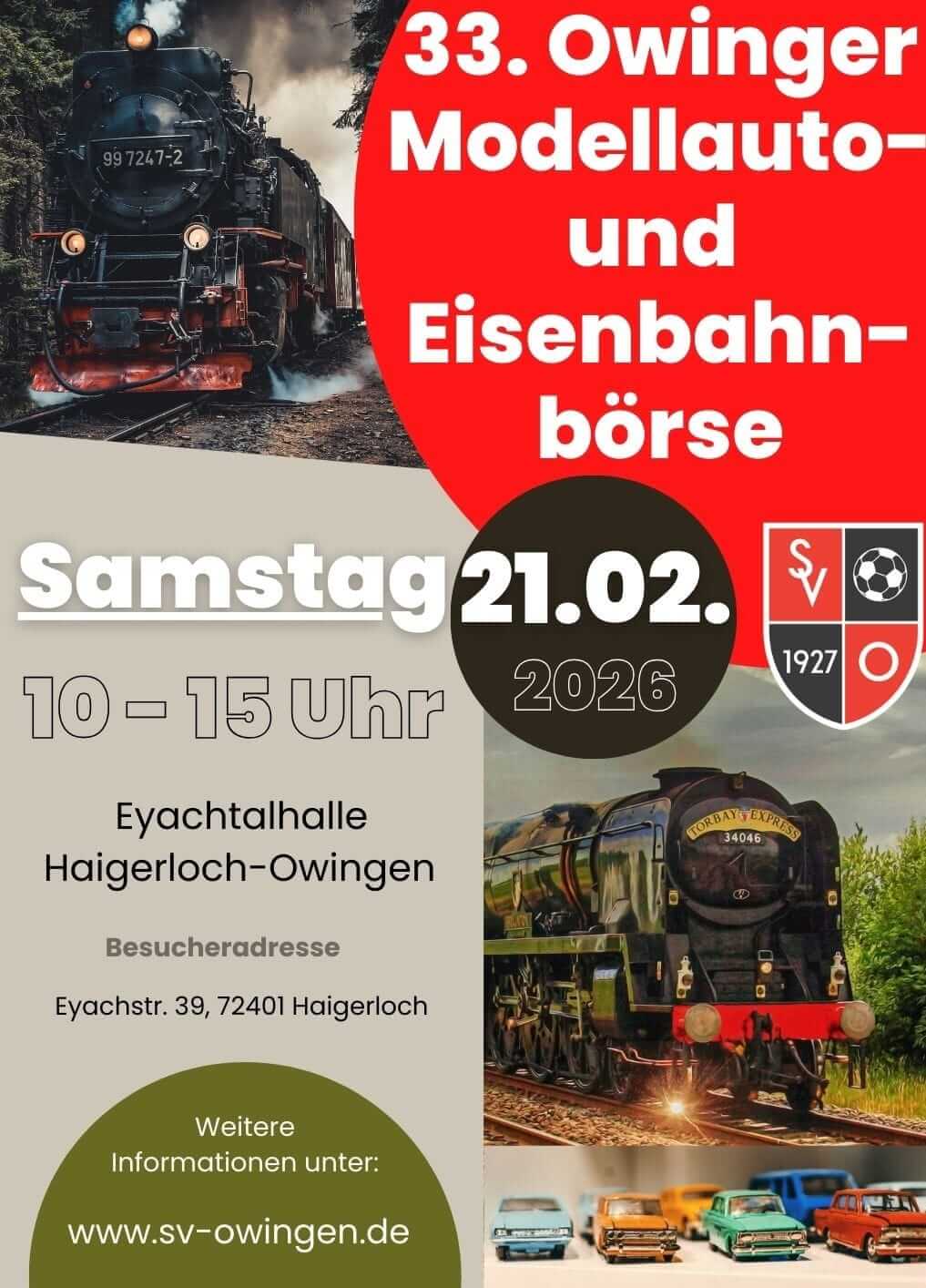 Aktuelle Informationen zur Modellauto- und Eisenbahnbörse 2026