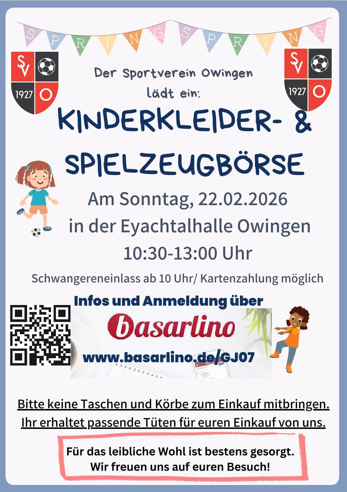 Aktuelle Informationen zur Kinderkleider- & Spielzeugbörse – Sonntag, 22.02.2026